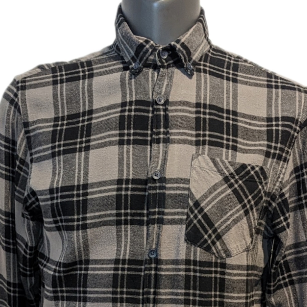 JACK & Jones Grey Plaid Flannel Shirt medium